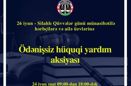 Arbitrium Vəkil Bürosundan nümunəvi addım: HƏRBÇİLƏRİN DİQQƏTİNƏ