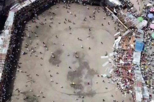 Kolumbiyada öküz döyüşü zamanı tribuna çökdü: 4 ÖLÜ