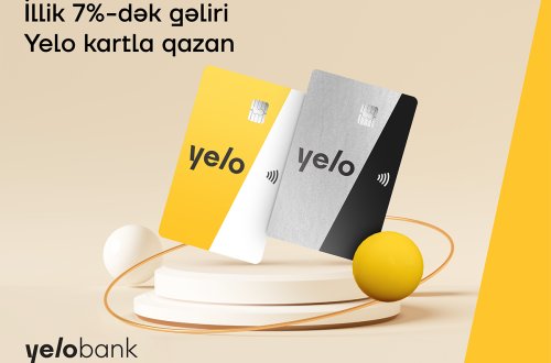 Yelo Bank-dan kart qalığına illik 7% gəlir