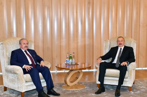 İlham Əliyev Türkiyə Böyük Millət Məclisinin sədrini qəbul edib