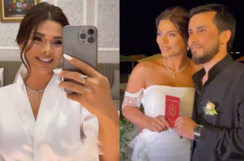 Müğənni Aysunun dörd geyim dəyişdiyi toyundan rəngli görüntülər- VİDEO