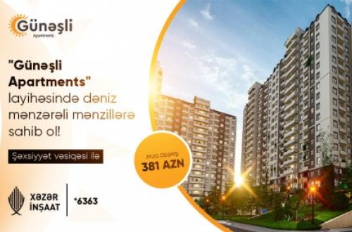 Günəşlidə kirayə qiymətinə mənzil sahibi olun – Xəzər İnşaat!