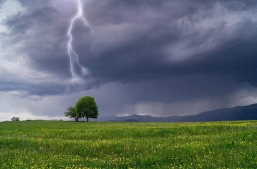 Bəzi şimal və qərb rayonlarında şimşək çaxıb, yağış yağıb