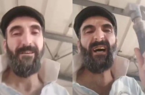 Polis əlində çəkiclə metroya daxil olan şəxsi axtraır