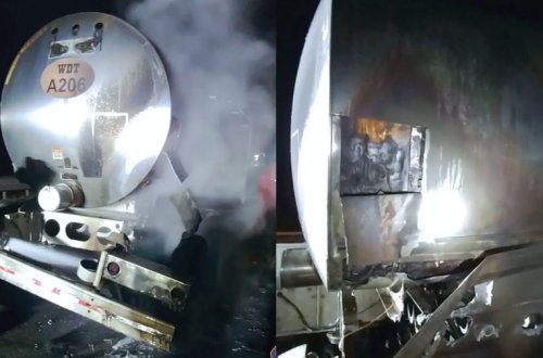 Ayran daşıyan yük maşını aşdı