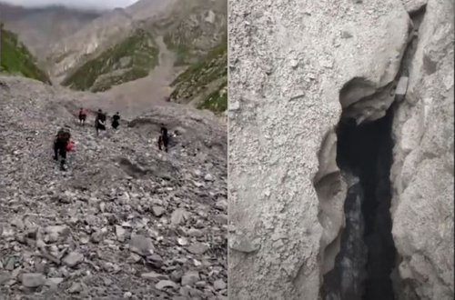 Babadağda ölən şəxsin meyitinin axtarışından görüntülər - VİDEO