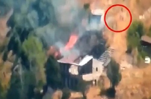 Laçından yeni görüntülər - Ermənilər yenə yandırır