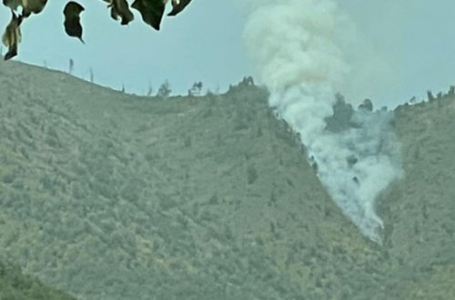 Şəkinin Kiş kəndində yanğın başladı - Foto