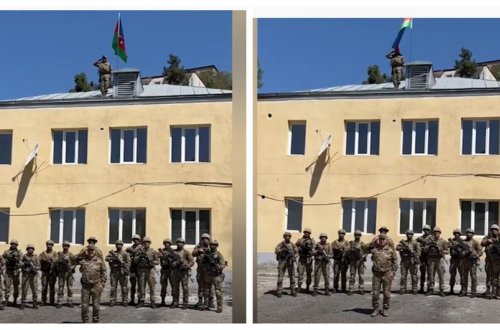 Laçın şəhərində Azərbaycanın Dövlət Bayrağı ucaldılıb, general Prezidentə məruzə edib - VİDEO