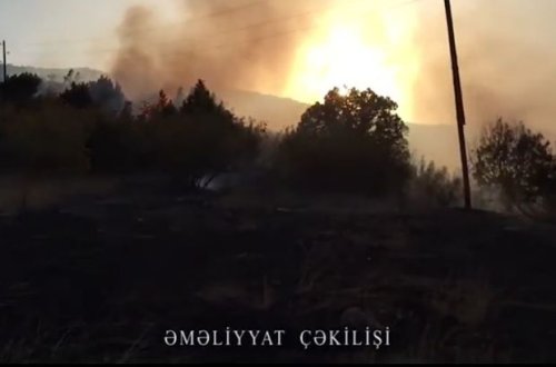 Nazirlik ermənilərin Laçında törətdikləri yanğınlar barədə görüntülər yayıb - VİDEO