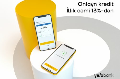 Yelo Bank-dan 50 000 AZN-dək onlayn kredit