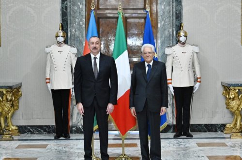 Romada İlham Əliyevin İtaliya Prezidenti Sercio Mattarella ilə görüşü olub - FOTO