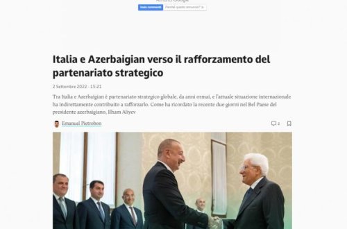 İlham Əliyevin İtaliyaya səfəri bu ölkənin mətbuatının diqqət mərkəzində olub - FOTO