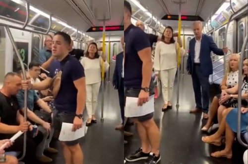 Nyu-York metrosunun sərnişinləri xorla Ukrayna xalq mahnısını ifa etdilər - VİDEO