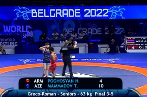 Azərbaycan güləşçisi erməniyə qalib gələrək dünya üçüncüsü olub