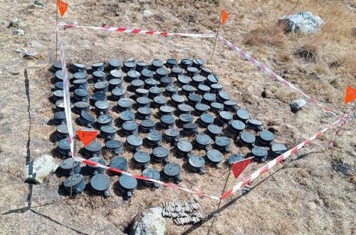 Laçın rayonu ərazisində erməni təxribatı zamanı basdırılan minalar zərərsizləşdirilib - FOTO