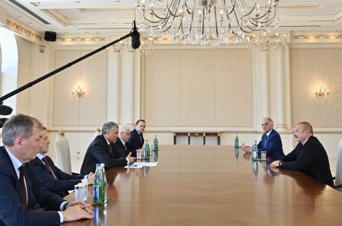 Prezident İlham Əliyev Rusiya Dövlət Dumasının Sədrini qəbul edib - YENİLƏNİB
