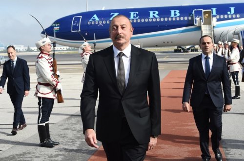 Sofiyada Prezident İlham Əliyevin rəsmi qarşılanma mərasimi olub