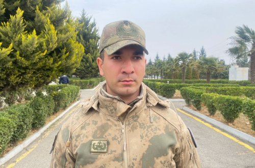 Mina partlaması nəticəsində yaralanan hərbçiyə mayor rütbəsi verilib