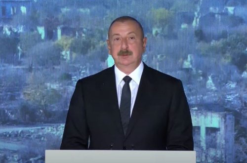 Ağdamda ilk Milli Şəhərsalma Forumu başlayıb, tədbirdə Prezident İlham Əliyev çıxış edir -VİDEO