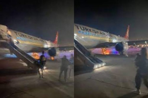 Türkiyədə həyəcanlı anlar: Eniş zamanı təyyarənin təkəri partladı - VİDEO