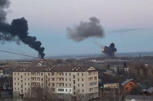 Kiyevə atılan raketlərdən biri Zelenskinin ofisinin yaxınlığında partlayıb