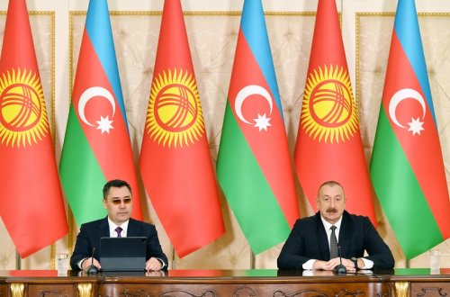 Azərbaycan və Qırğızıstan prezidentləri mətbuata bəyanatlarla çıxış ediblər