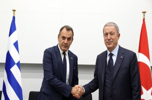 Hulusi Akar Yunanıstanın müdafiə naziri Nikolaos Panaqiotopoulos ilə görüşüb
