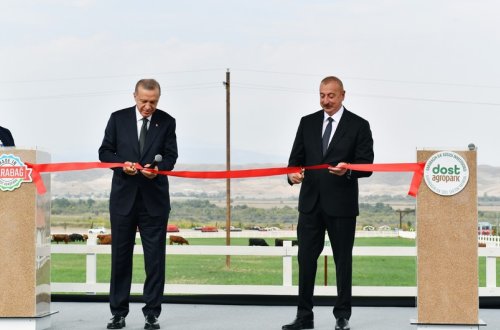 Azərbaycan və Türkiyə prezidentləri Zəngilanda “Dost Aqropark”ın birinci mərhələsinin açılışında iştirak ediblər - YENİLƏNİB