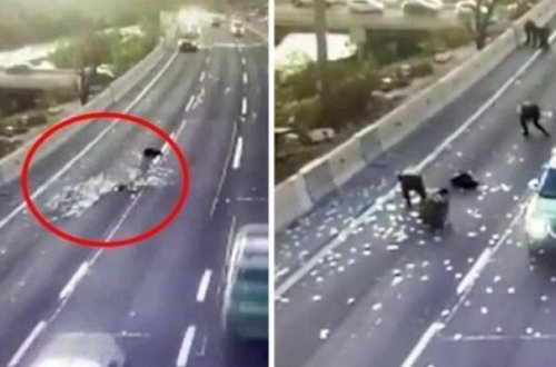 Polisdən qaçan oğrular pulları magistral yola səpdilər