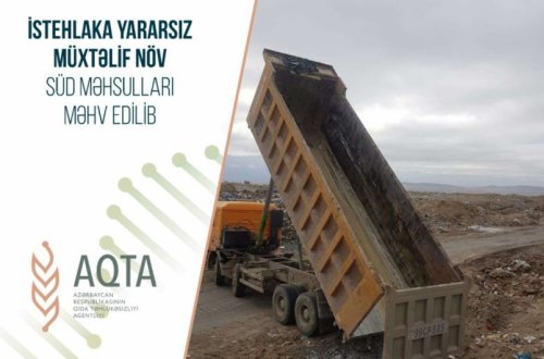 İstehlaka yararsız 12 ton süd məhsulu məhv edilib