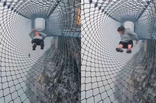 Çində sıldırım qayalıqda VİDEO çəkmək istəyən turist peşman oldu