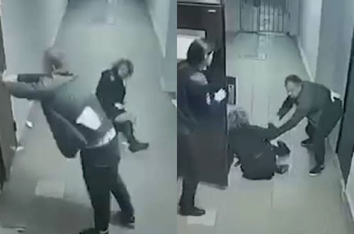 Rusiyalı bölmədə iki qadın polisə hücum etdi - VİDEO