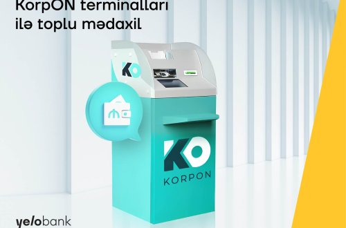 Yelo Bank müştəriləri KorpON terminalı ilə toplu mədaxil edə biləcəklər