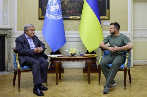 BMT Baş katibi Zelenski ilə 