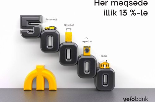 Yelo Bank-dan planlarınız üçün 50000 AZN-dək kredit