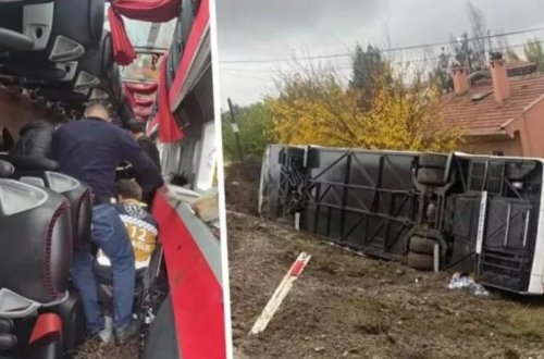 Türkiyədə avtobusun aşması nəticəsində yaralananların sayı 33-ə çatıb - YENİLƏNİB