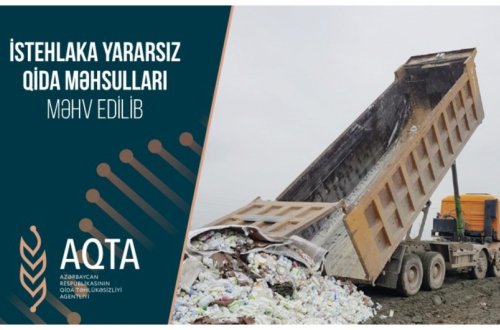 İstehlaka yararsız 14,5 ton süd məhsulları məhv edilib