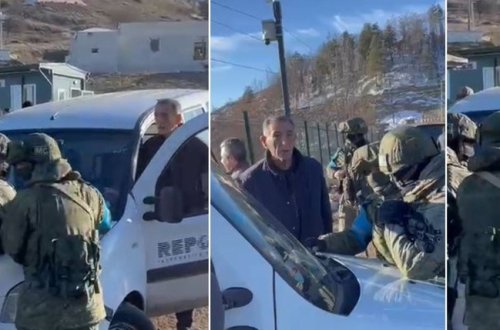 Separatçıya qayğı göstərən Rusiya “sülhməramlılar”ı jurnalistlərin üzərinə avtomatla gəlir - VİDEO