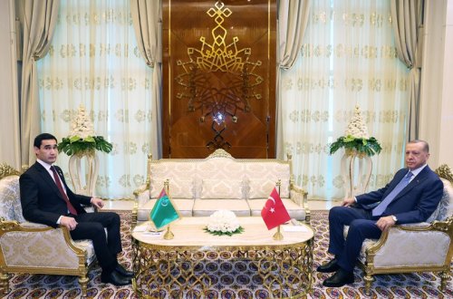 Türkiyə və Türkmənistan prezidentlərinin görüşü olub