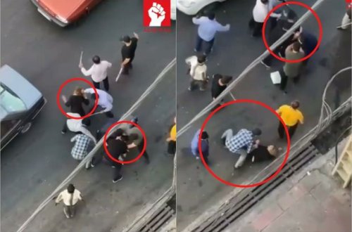 İranda rejim qüvvələrinin küçədə qadın və kişiyə qarşı qəddarlığı - VİDEO