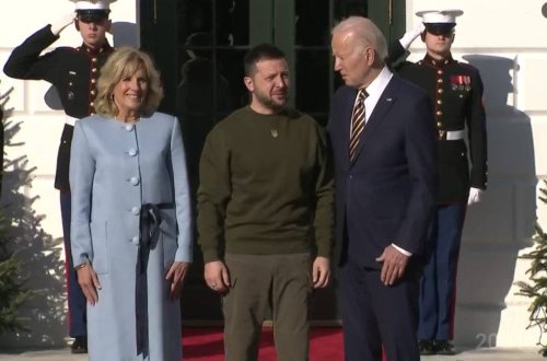 Zelenski Ağ Evdə qarşılanıb