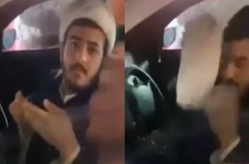 İranda mollanın əmmaməsini əlindən aldılar - VİDEO