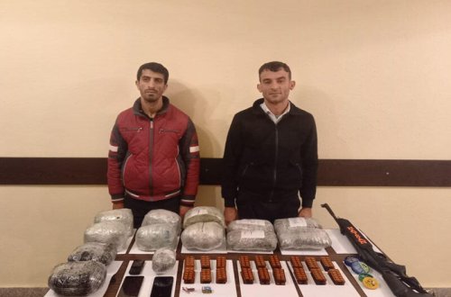 İranla sərhəddə 2 nəfər tutulub, 6 kq narkotik və silah götürülüb - FOTO