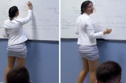 Müəllimin qısa geyimi müzakirələrə səbəb oldu - FOTO