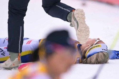 Xizəkçi finişdən sonra huşunu itirdi - VİDEO