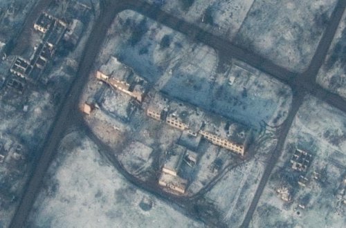 Rusiyanın ələ keçirdiyi Soledarın peyk görüntüləri...