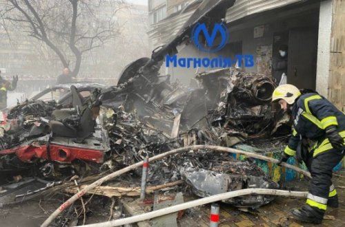 Kiyevdə helikopter uşaq bağçasının üzərinə düşdü, nazir və müavini də ölənlər arasında - YENİLƏNİB+FOTO/VİDEO