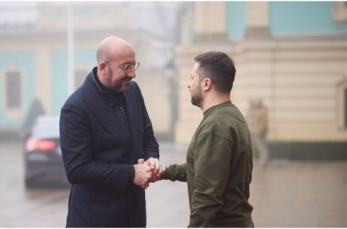 Şarl Mişel Volodimir Zelenski ilə görüşüb