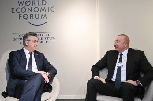 İlham Əliyev Davosda Xorvatiyanın Baş naziri ilə görüşüb
